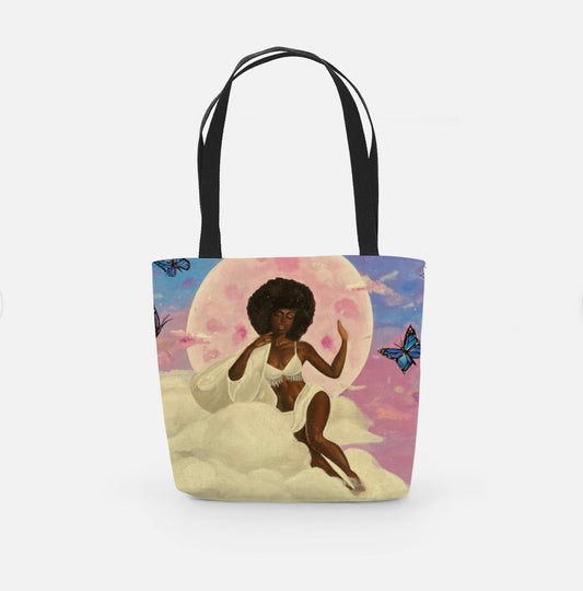 Melanin Sleeps- double sided tote bag