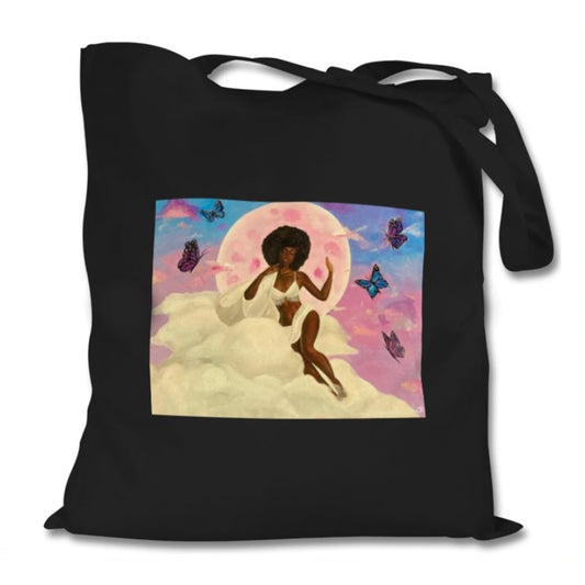 Melanin Sleeps Tote bag Black